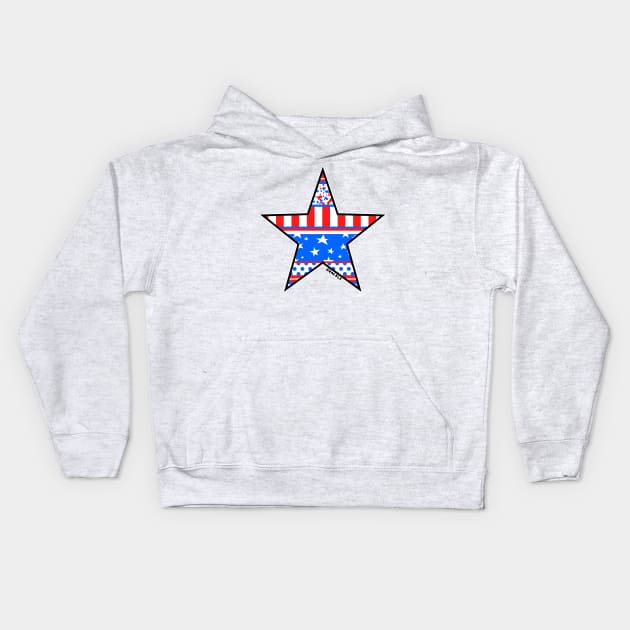 July 4th Busy Stripes Kids Hoodie by Jan Grackle